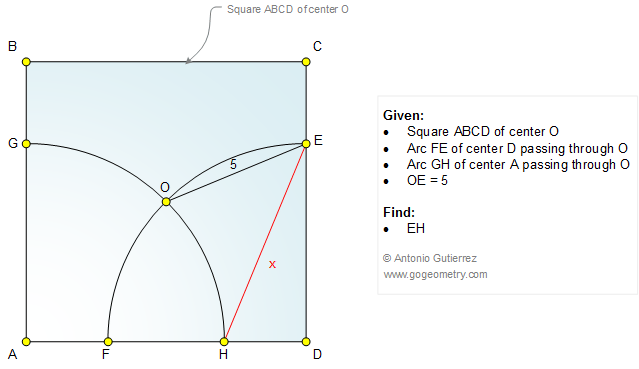 Square, Circle, Arc, Center, Metric Relations