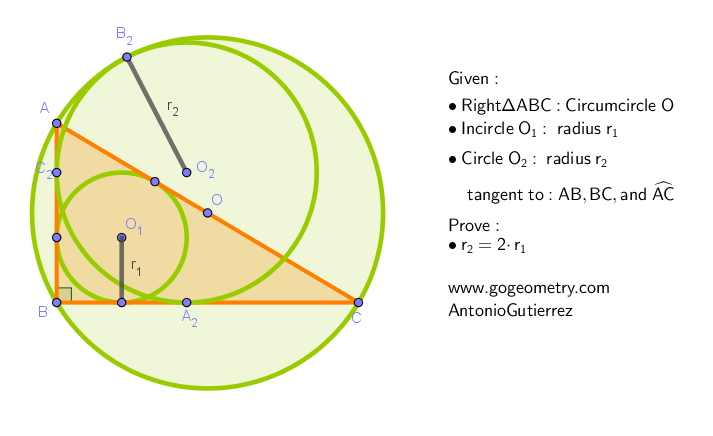 Right Triangle, Circle, Incircle, Circumcircle, Tangent, Radius