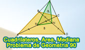 Area del triangulo y cuadrilatero con punto medios