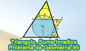 Triangulo, paralelas, suma de inradios
