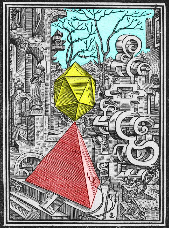 Lorenz Stoer, 'Geometria et perspectiva', 1567, Page 2 Selective Colorization