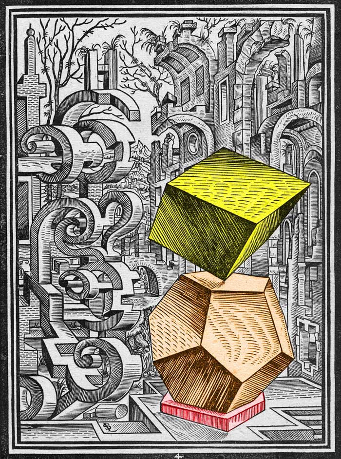 Lorenz Stoer, 'Geometria et perspectiva', 1567, Page 4 Selective Colorization
