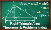 Area of a Right Triangle, Theorems and Problems
