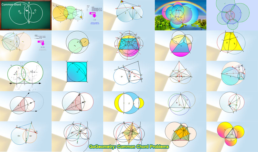 Common chord to two circles problems