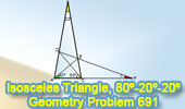 Isosceles triangle 80, 20, 20 degrees