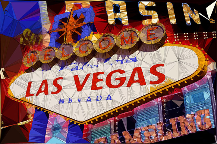 Las Vegas, Nevada and Delaunay Triangulation Art, Panorama