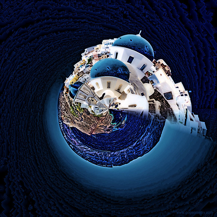 Santorini (Saint Irene), Thera, Thira, Greece, Stereographic Projection