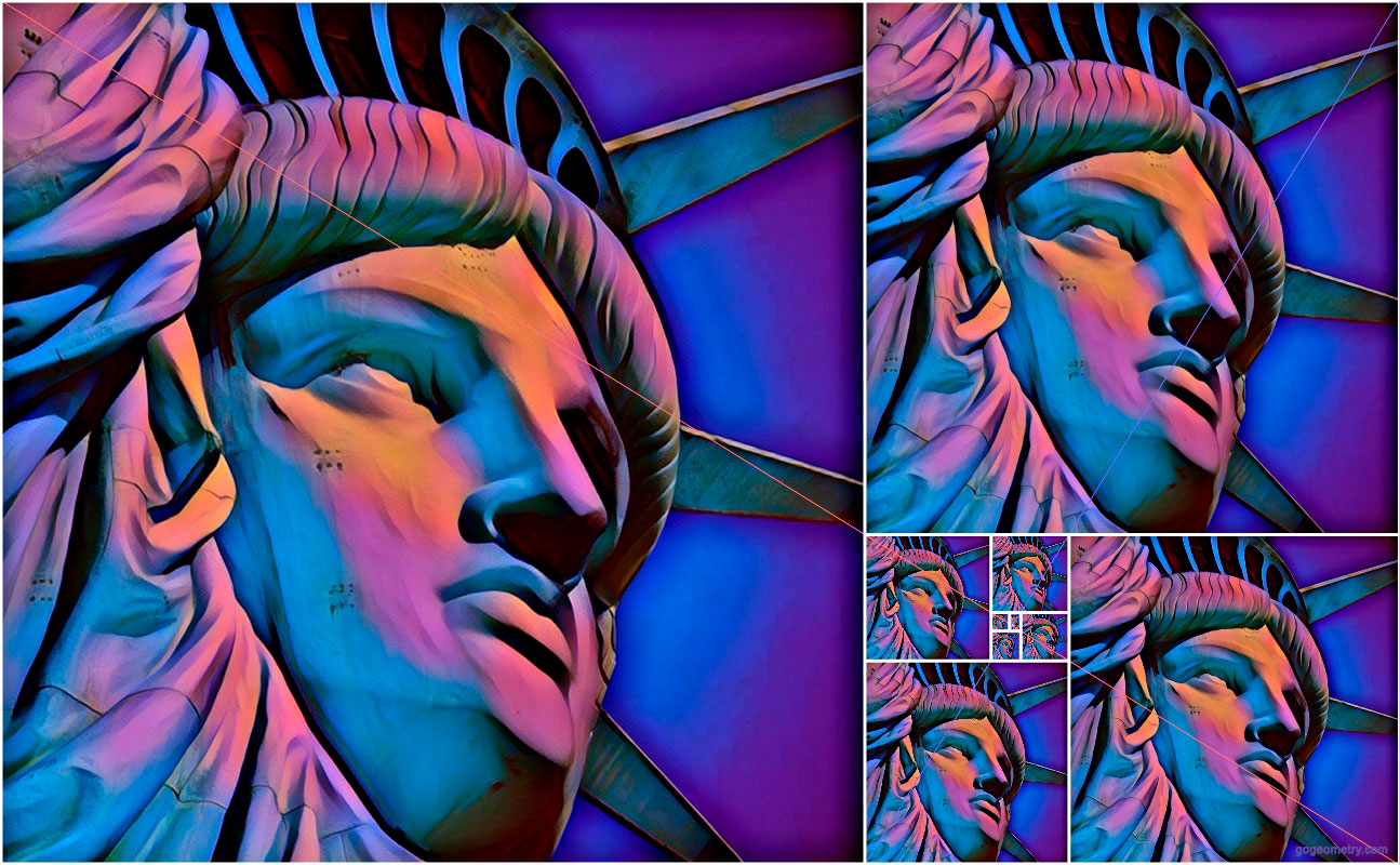 Statue of Liberty's Face Enhanced by Golden Rectangles