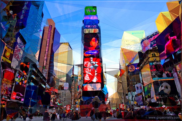 Times Square and Delaunay Triangulation Art, Panorama