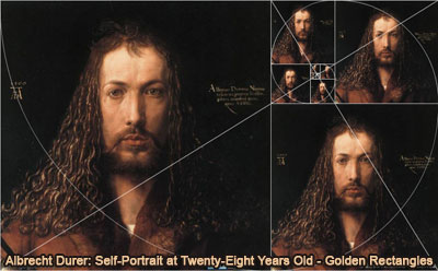 Self-Portrait at Twenty-Eight Years Old by Albrecht Durer. Golden Rectangles