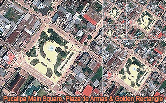 Pucallpa Main Square, Plaza de Armas, Peru, Golden Rectangles