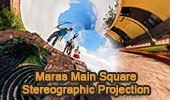 Maras Main Square, Stereographic Projection, Cuzco