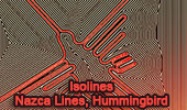 Isolines Art Illustration: Nazca Lines: the Hummingbird