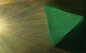 Optical Prism with Equilateral Triangle Form. Scene created using Prism HD for iPad