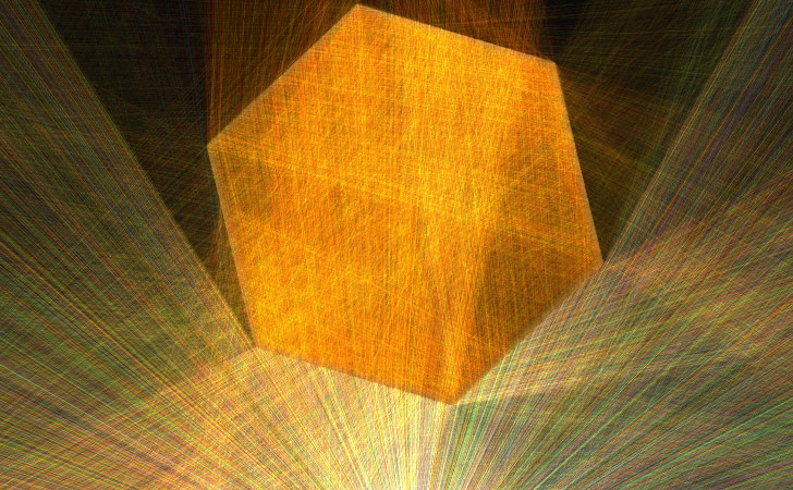 Optical Prism with Regular hexagonal Form. Scene created using Prism HD for iPad