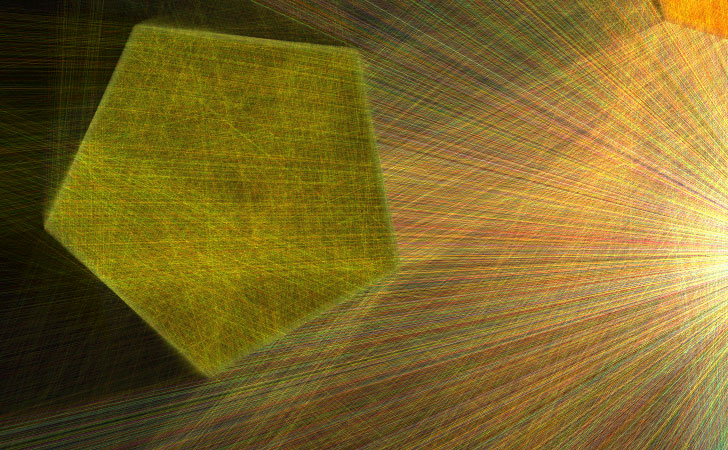 Optical Prism with Regular pentagonal Form. Scene created using Prism HD for iPad