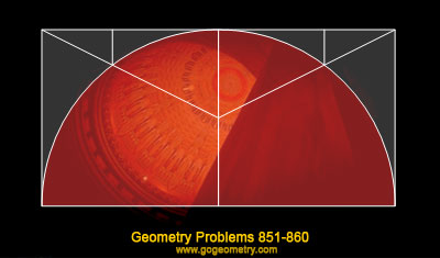 Geometry Problems 851-860 Square, Semicircle, Quadrant, Arc, Perpendicular, Metric Relations