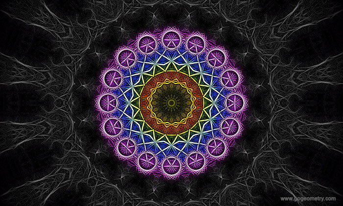 Geometric Art: Kaleidoscope of equilateral triangles and circles. iPad Apps
