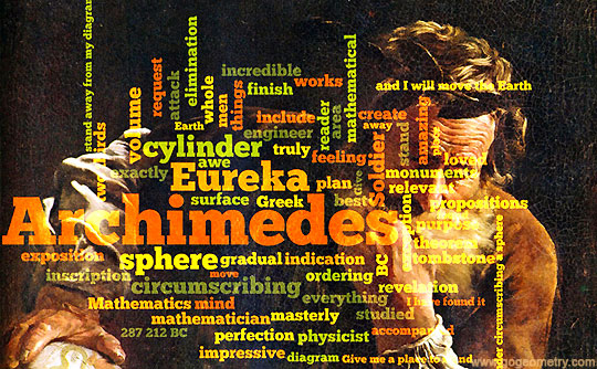 Math Quotes: Archimedes and word cloud