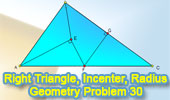 Right triangle, incenter, inradius