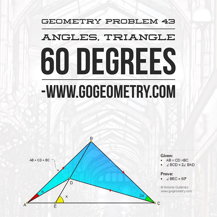 Art and Typography of Geometry Problem 43: Angles, Triangle, 60 Degrees, iPad Apps