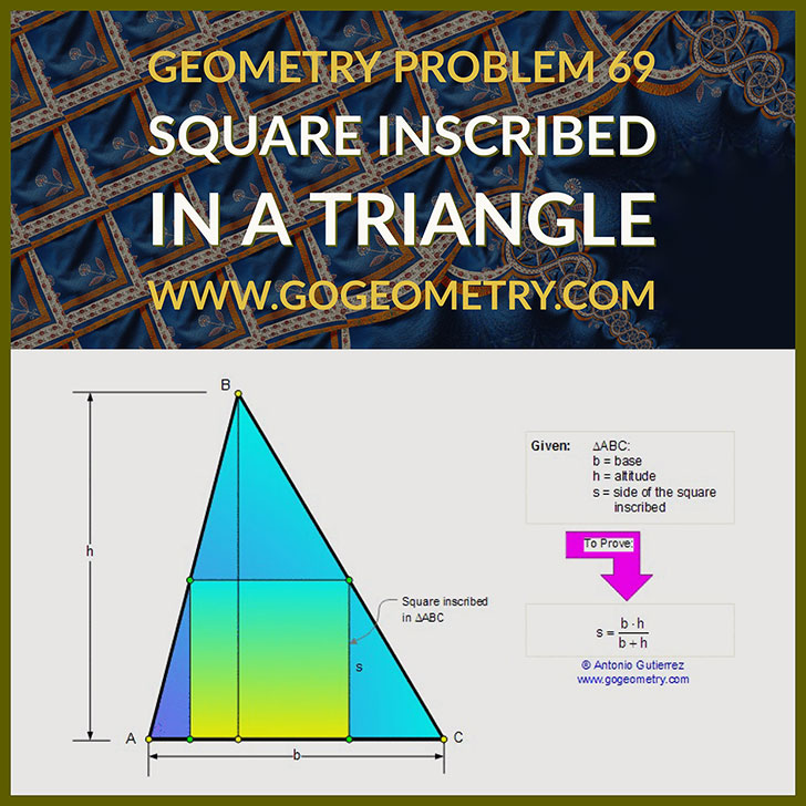 Art and typography of problem 69 using iPad Apps triangle and square
