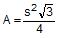 Formula of the area of an equilateral triangle