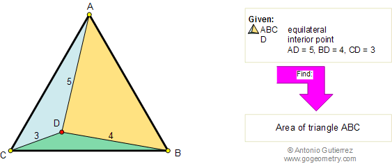 Equilateral triangle area. Elearning