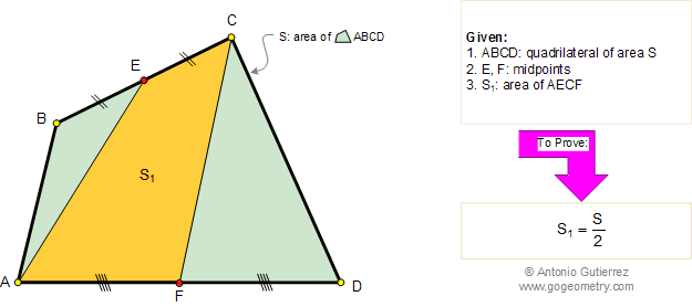 Quadrilateral Area, midpoint