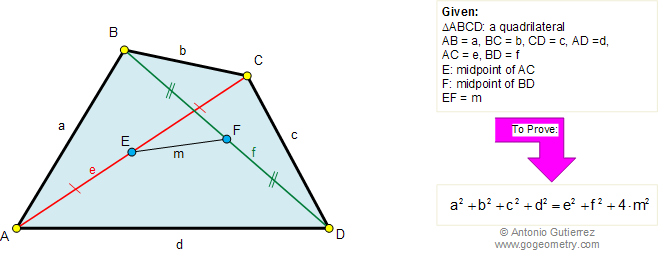 Problem about quadrilateral, diagonals, midpoints