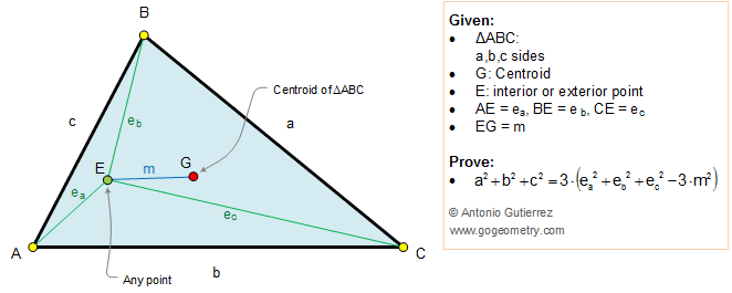 Elearning: triangle, centroid and distances