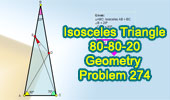 Isoscele triangle 80-80-20