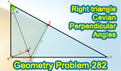 Right triangle, Cevian, Perpendicular, Angles