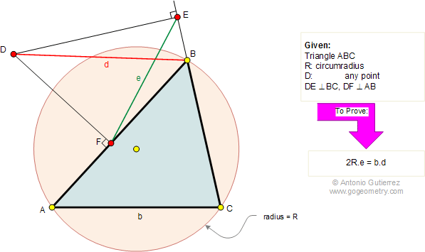 Geometry Problem 291: Triangle, Circle, Circumradius, Perpendicular