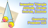 Isosceles triangle, Altitude, Incircle, Excircle