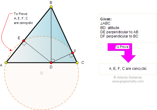 Triangle, Altitude, Perpendicular, Concyclic points