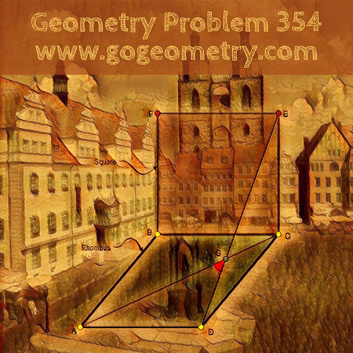 Art of Geometry Problem 354: Rhombus, Square, 45 degrees, sketch,  iPad apps