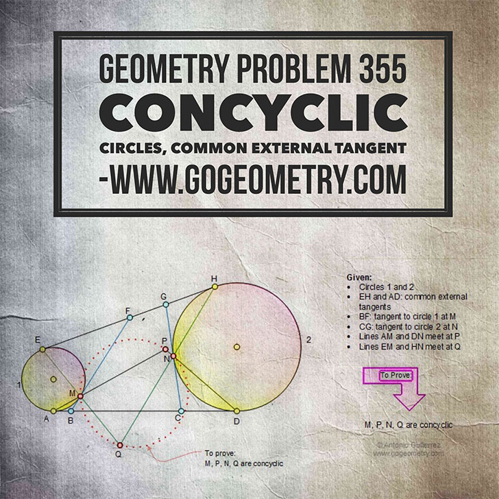 Sketch of Problem 598 Concyclic points, software, iPad