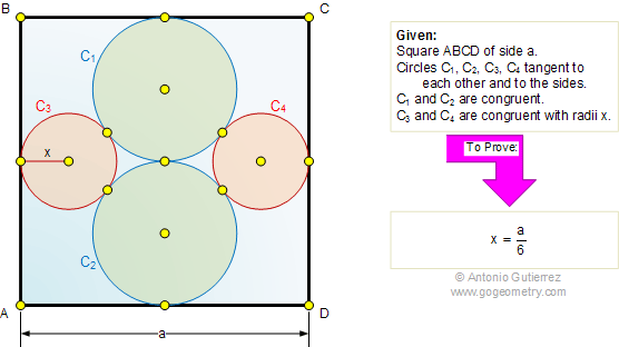 Square, Circles, Radius, Side