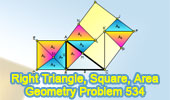 Right triangle, square, area