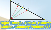 Right Triangle, Altitude, Angle Bisector, Median