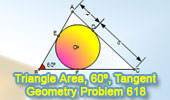 Triangle area, 60 degrees