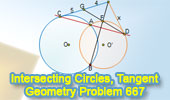 Intersecting circles, Tangent, Metric Relations