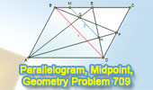 Parallelogram, Midpoints, Diagonal