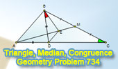 Triangle, Median, Isosceles, Congruence, Parallel
