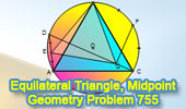 Equilateral triangle, Circumcircle, Midpoint