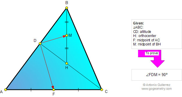 Triangle, Altitude, Orthocenter, Midpoint, Angle, 90 Degrees