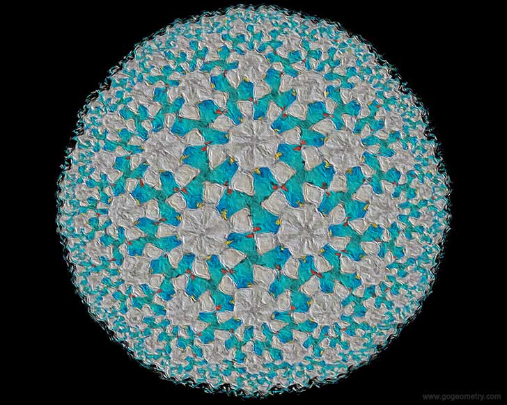 Kaleidoscope of Geometry Problem 1 based on Poincare Disk Model, Triangle, Angle