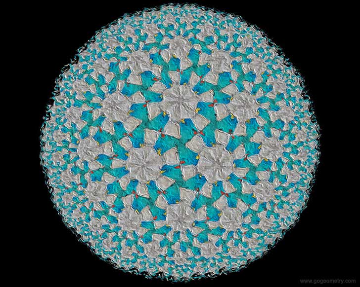 Kaleidoscope of Geometry Problem 1 based on Poincare Disk Model, Triangle, Angle