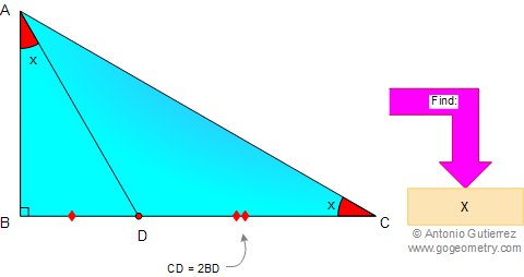 Problem: Right triangle, Angles, Lines